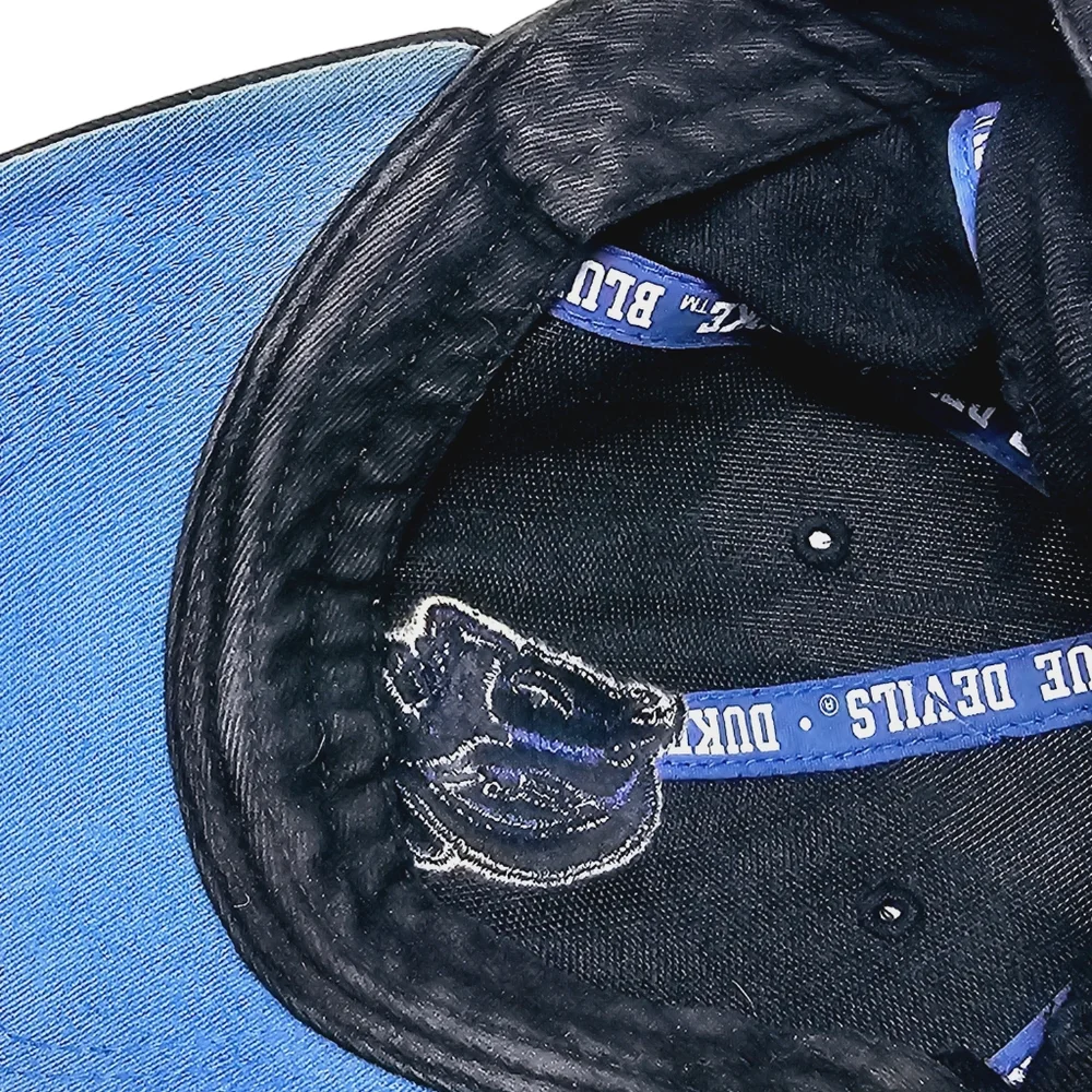 Vintage‎ 90s Y2K Nike Team Duke Blue Devils Black Strapback Hat Cap Logo Swoosh